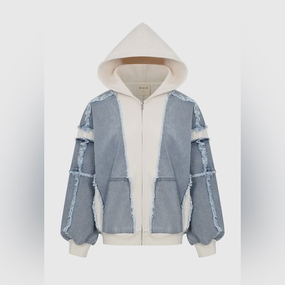 Denim Patchwork Hoodie
